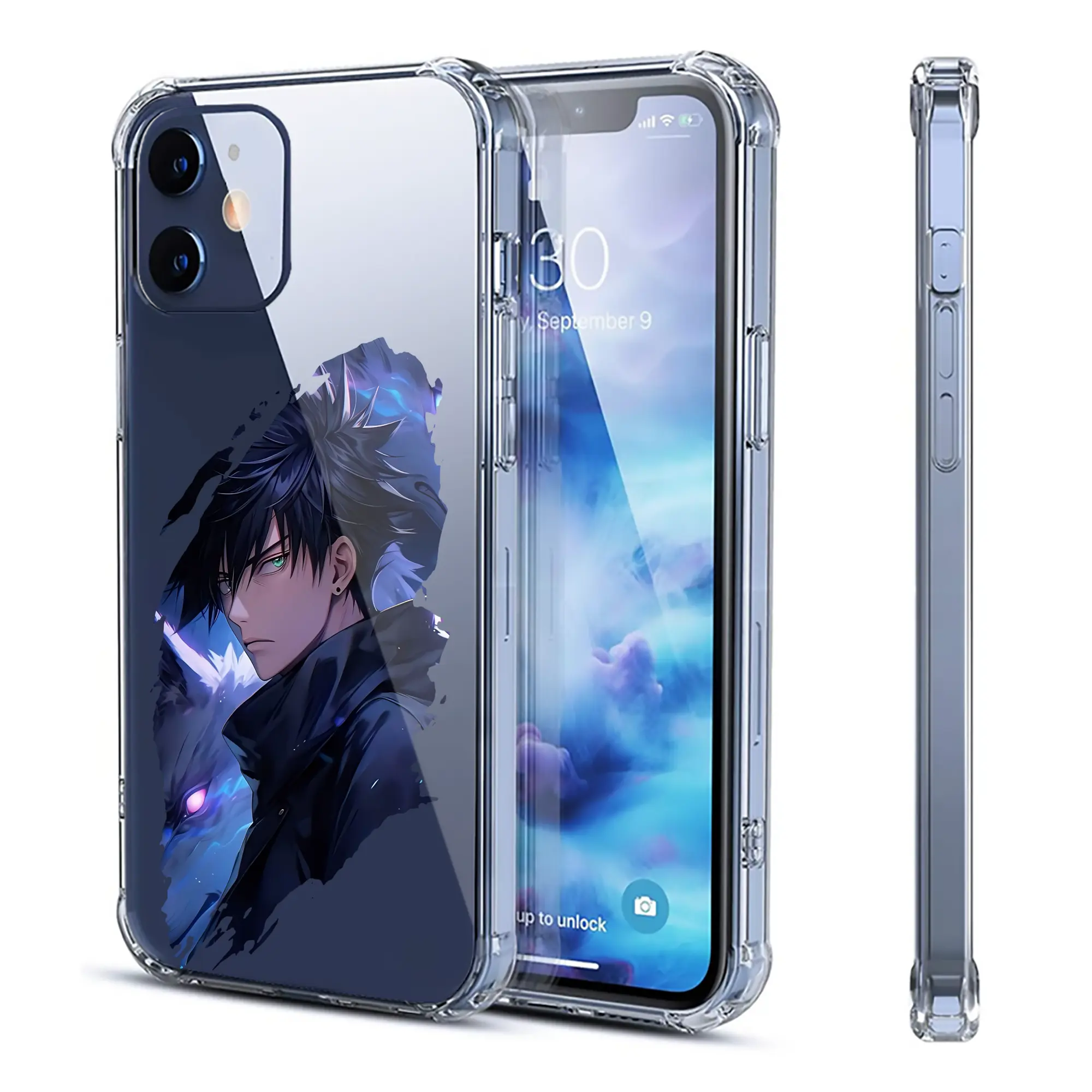 呪術廻戦 グッズ,伏黒 恵 - IPhone 12シリーズ対応 ・ 透明スマホケース ・ クリアソフトケース ・ TPU素材 ・ 耐衝撃 ・ 高密着 ・ 防汚 防指紋 ・ 簡単着脱